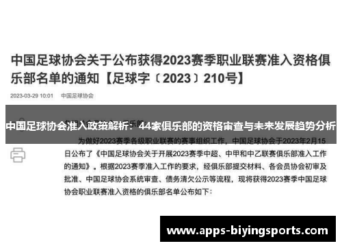 中国足球协会准入政策解析：44家俱乐部的资格审查与未来发展趋势分析