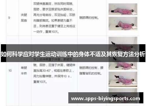 如何科学应对学生运动训练中的身体不适及其恢复方法分析
