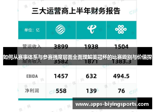 如何从赛事体系与参赛强度层面全面理解美冠杯的比赛级别与价值探
